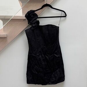 Phoebe Couture Youth Girls Black One Shoulder Dress 12